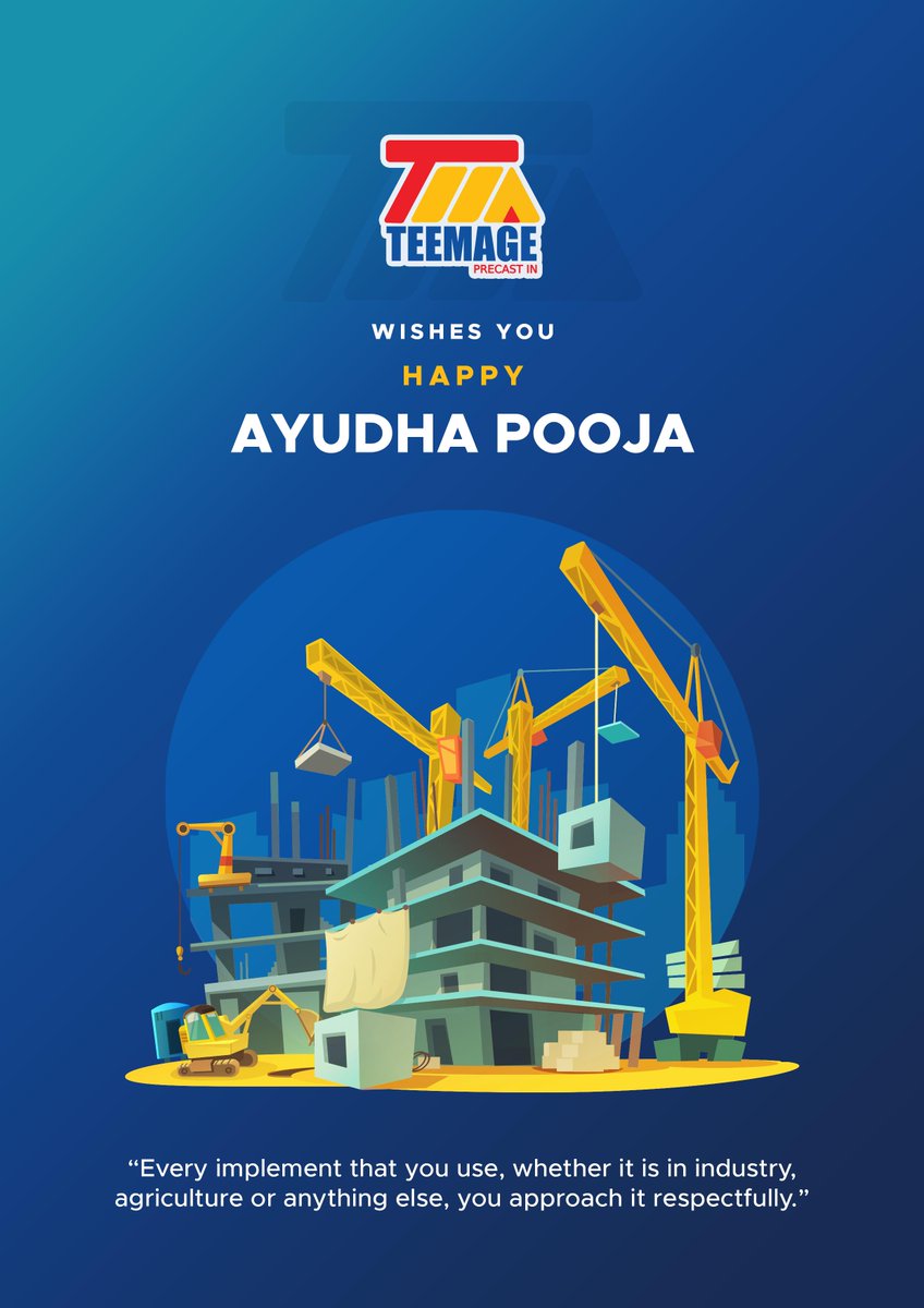 TeemagePrecast's tweet photo. Happy Ayudha Pooja! Every implement that you use, whether it is in industry, agriculture or anything else, you approach it respectfully. #AyudhaPuja #TeemagePrecast https://t.co/NXBoNhx7jV