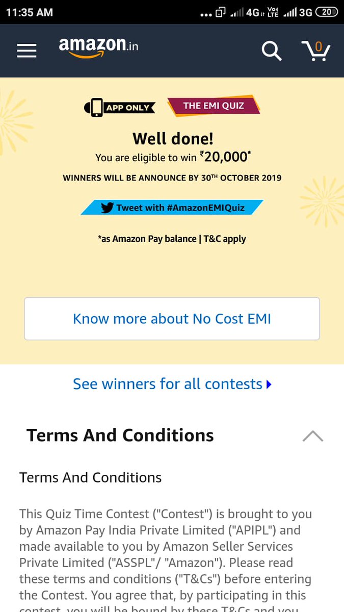 Ravi2005S's tweet photo. #AmazonEMIQuiz https://t.co/YWNaEwlzhy