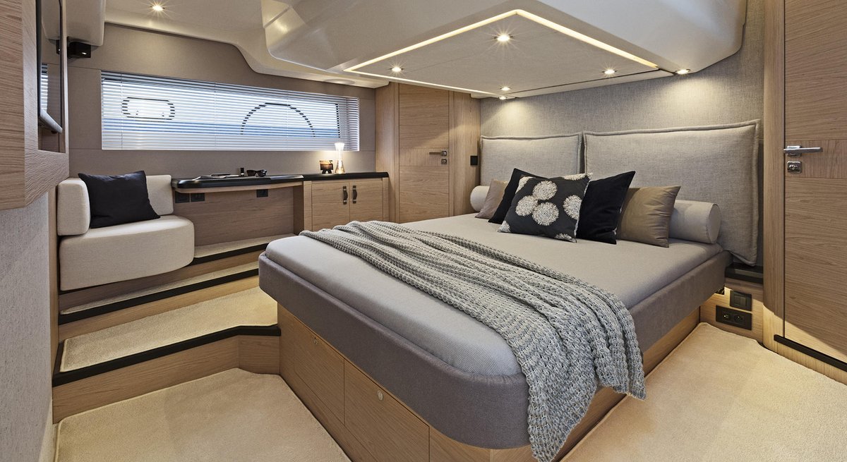 Unwind on the new Monte Carlo 52.  A very large saloon, an extensive owner suite, three cabins and two shower rooms provides next-level comfort! Book here: bit.ly/2UtwHYq