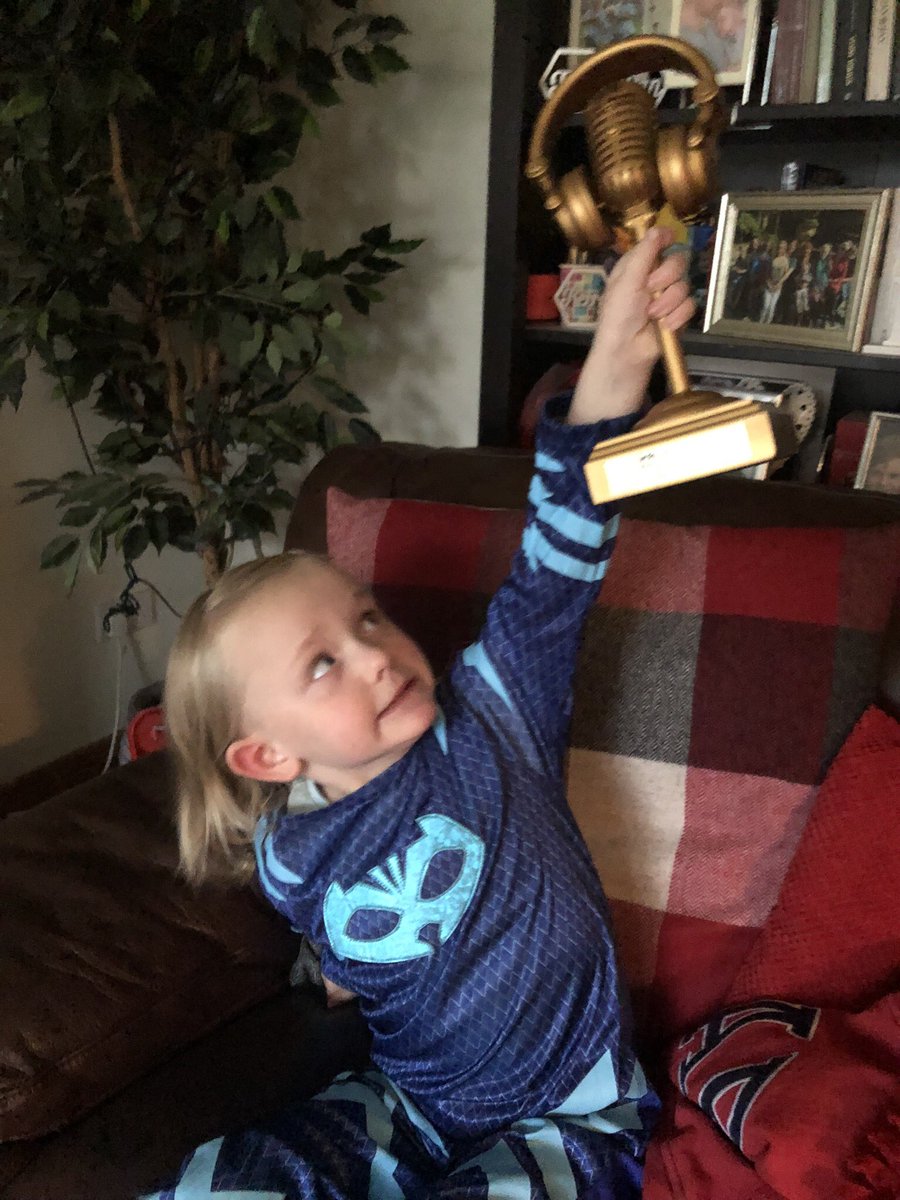 RalphMcLeanShow's tweet photo. I’ve lost my award already! “The Boss” has claimed it as her own! @IMRORadioAwards #IMRO19 @bbcradioulster https://t.co/MfgiWlnkBN