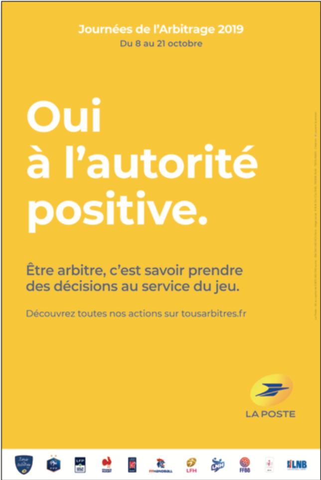 Si vous devez encore contester les décisions de l'arbitre, commencez par respecter l'humain qu'il est, exactement comme vous ! merci @groupelaposte de prolonger son partenariat avec Les Journées de l'arbitrage ! #journeesdelarbitrage #lovebrand #partenariat