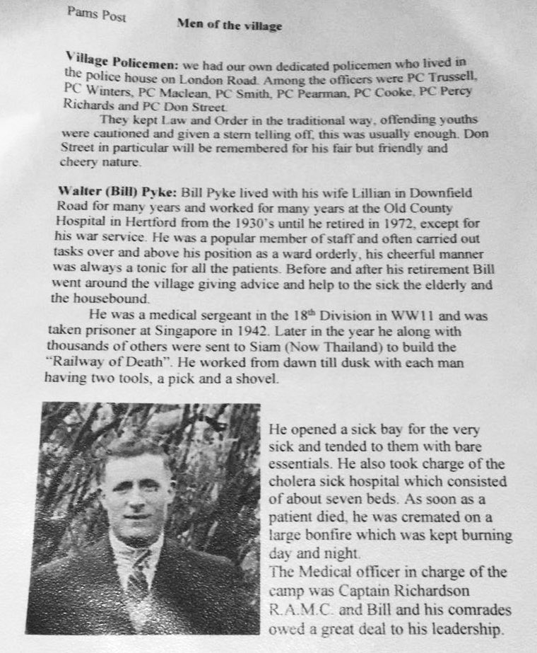 This weeks #pamspost is all about men in the village. Did you know we had our own police man? 👮🏻‍♂️ #villagelife #hertfordheath #community #localhistory