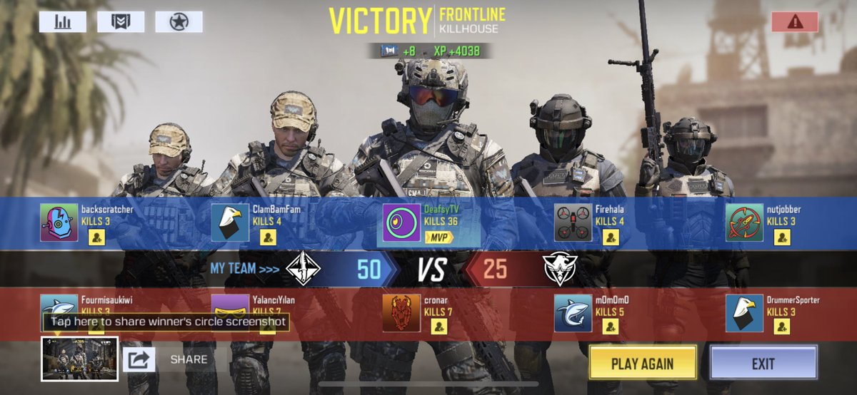 DeafsyTV's tweet photo. This game is probably broken if I have 36 kills π.
#CoDMobile #CallofDuty #twitch #TwitchAffilate #deaf #deafstreamers https://t.co/BhGGO4520l