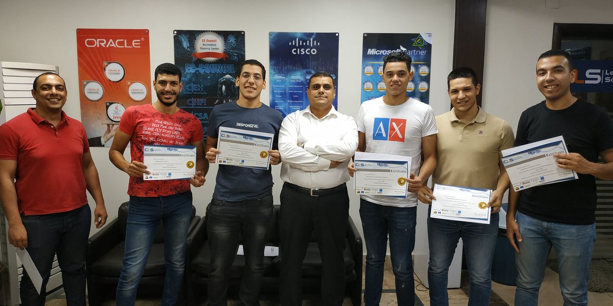 CLSLearn's tweet image. Shots๐ท from the best moments of Graduation Day๐ฉโ๐๐จโ๐ of our New Patch of #CEH_V10 with Eng.Ahmed Darwesh!
October 2019 at Dokki branch.
#CLS_Learning_Solutions