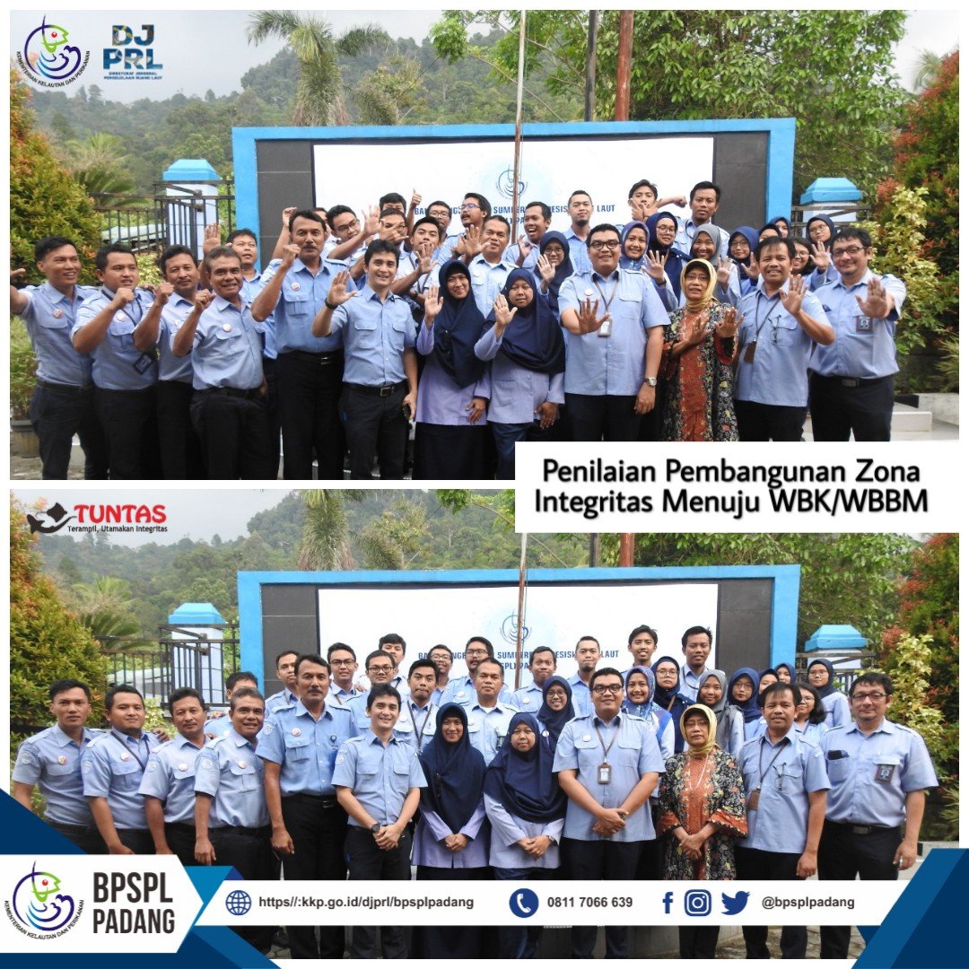 Senin-Kamis lalu, tlah dilaksanakan Penilaian Pembangunan Zona Integritas Menuju WBK/WBBM Unit kerja <a href="/bpsplpadang/">BPSPL Padang TUNTAS BRO</a> oleh Tim Penilai Internal <a href="/kkpgoid/">KKP RI</a> 

Hasilnya ??? dug dug dug diumumin nanti d #HariAntiKorupsiSedunia 

Doain kami yah #SahabatBahari😆

<a href="/satyamurti/">Brahmantya S. Poerwadi</a> <a href="/HeryGDaulay/">Hery Daulay</a>