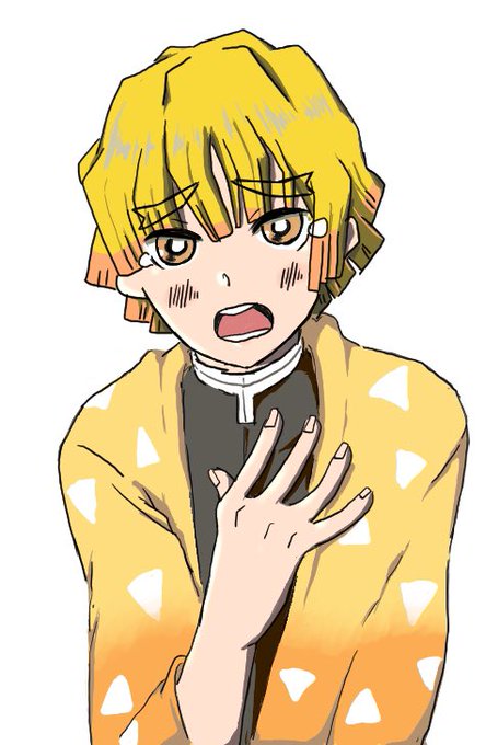 わんおさんがTwitterに投稿した我妻善逸(鬼滅の刃)のイラスト。
