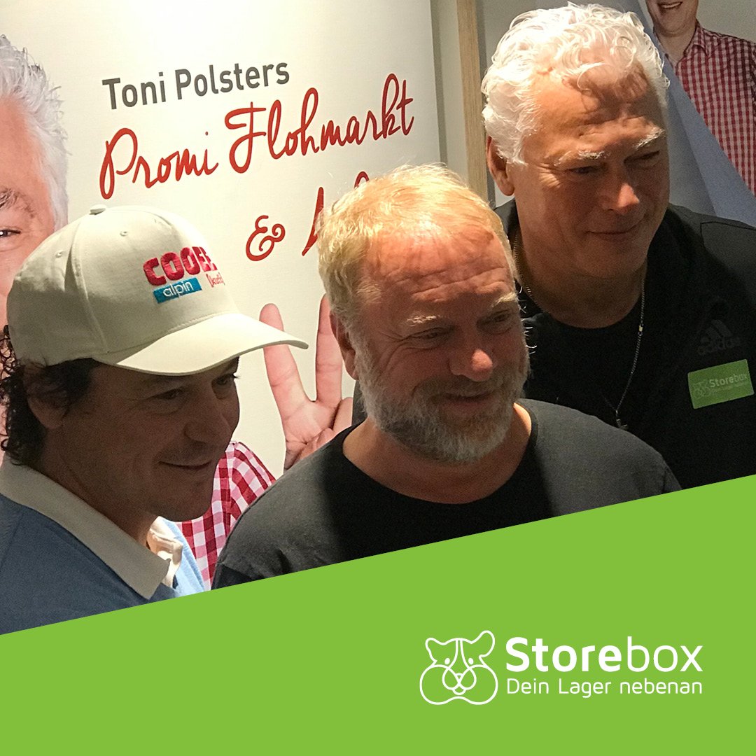 storebox_dach's tweet photo. Kickoff zu Toni Polster´s Promi Flohmarkt. Als Partner von Global Family helfen wir mit einem Lagerabteil. Der Erlös vom Flohmarkt geht an Global Family, mit der Idee - von Krankheit oder Gewalt betroffenen - Familien ein paar unvergessliche Tage in einem Ferienhotel zu schenken. https://t.co/VXZmqWflX3