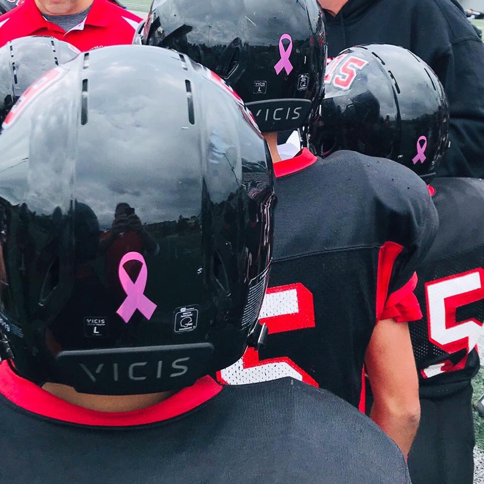 Hingham Raiders supports  #bca  in October #hingham #youthfootball #GameDay Let’s go!!  #youthfootball #hinghamfootball