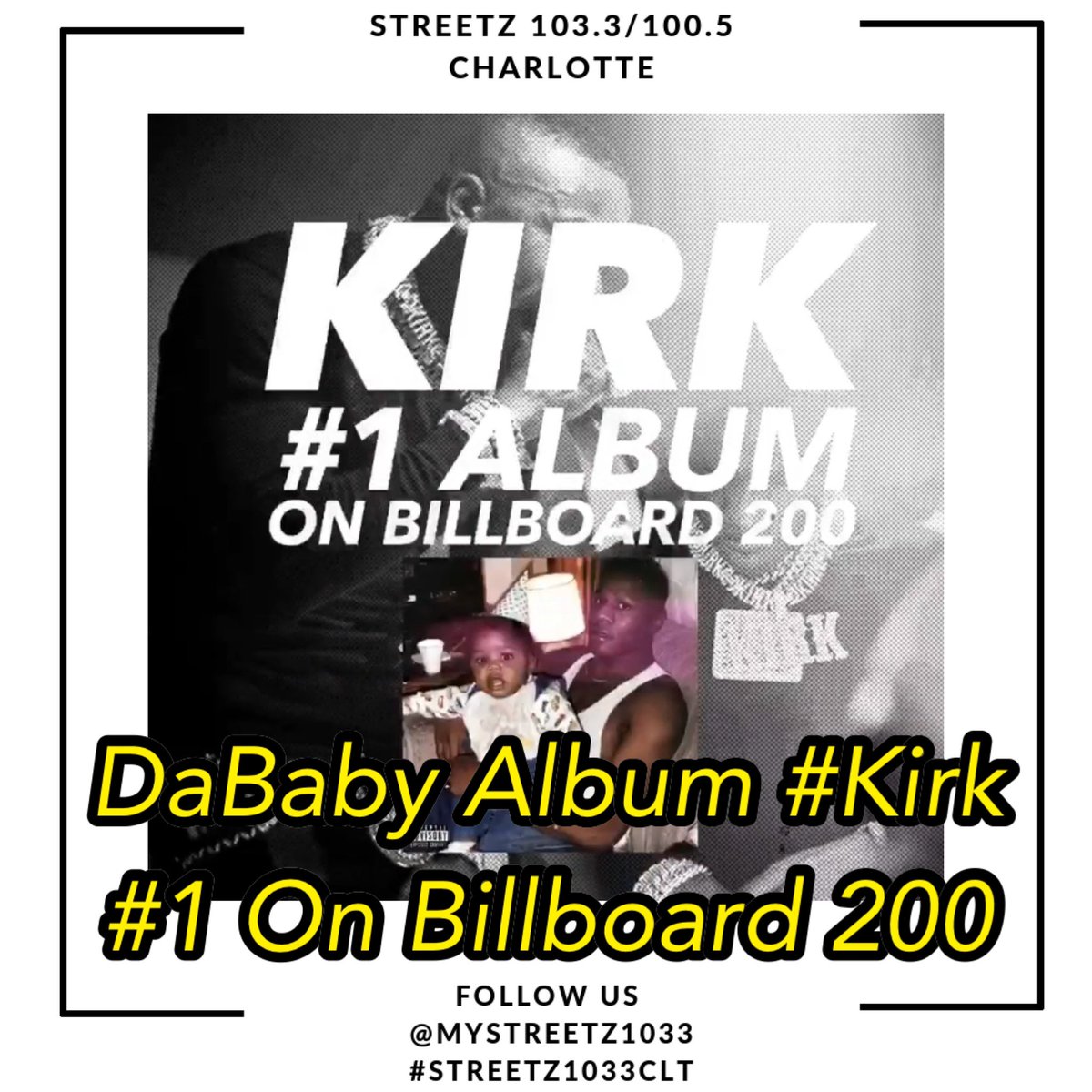 iamtradia's tweet photo. @DaBabyDaBaby album #KIRK is NUMBER 1 on billboard 200 charts! he’s the most humble/ down to earth rapper I’ve ever met and interviewed!( Still haven’t released that interview yet )subscribe to my YouTube channel.. lowkey might drop that joint👀 #Tradiawiththetea https://t.co/h6LuM7bZgk