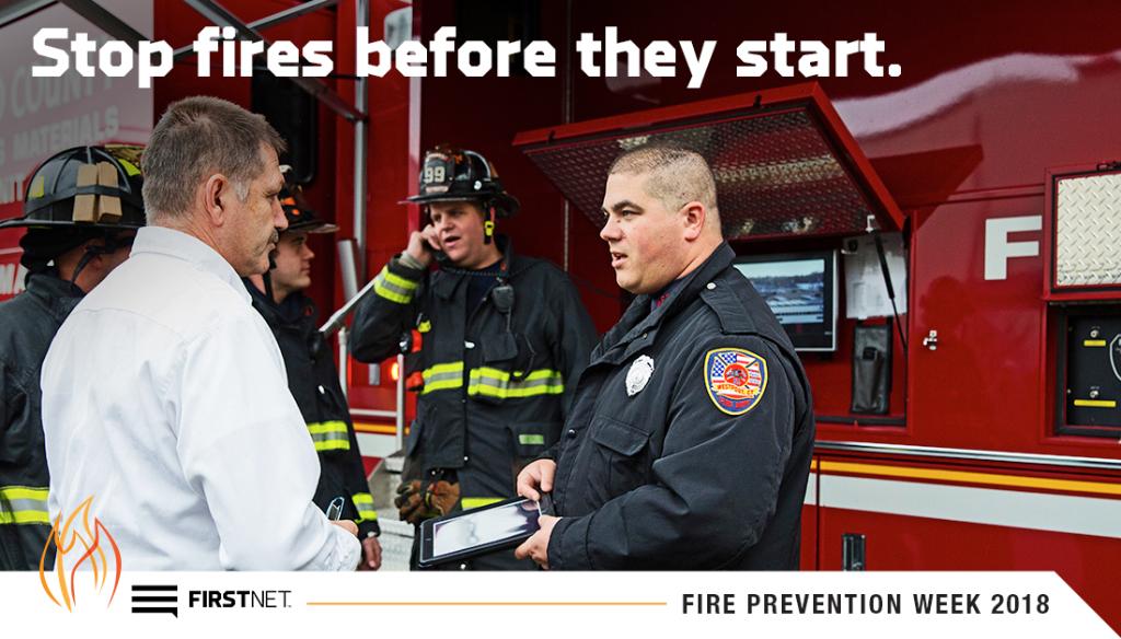 FirstNet's tweet photo. Today marks the start of #FirePreventionWeek, and the chance to educate your communities on the importance of fire safety. Who will you help this week? https://t.co/jcu44nSXyU