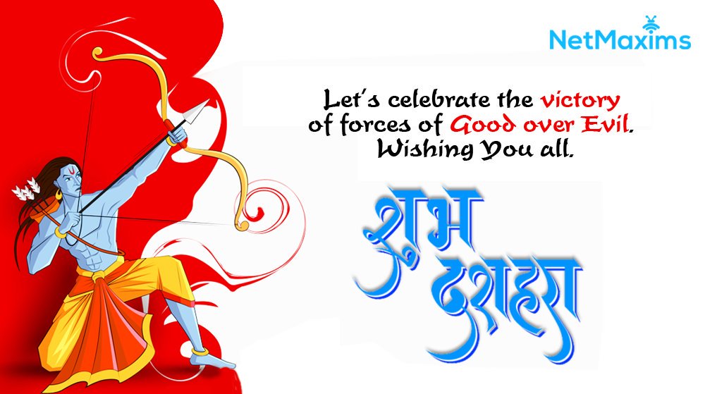 netmaximstech's tweet image. I pray on Dussehra&apos;s happy occasion that Lord Ram will fill your Happy life with prosperity, and success. 
Happy to you and your parents, Dussehra! 

#NetMaxims Team