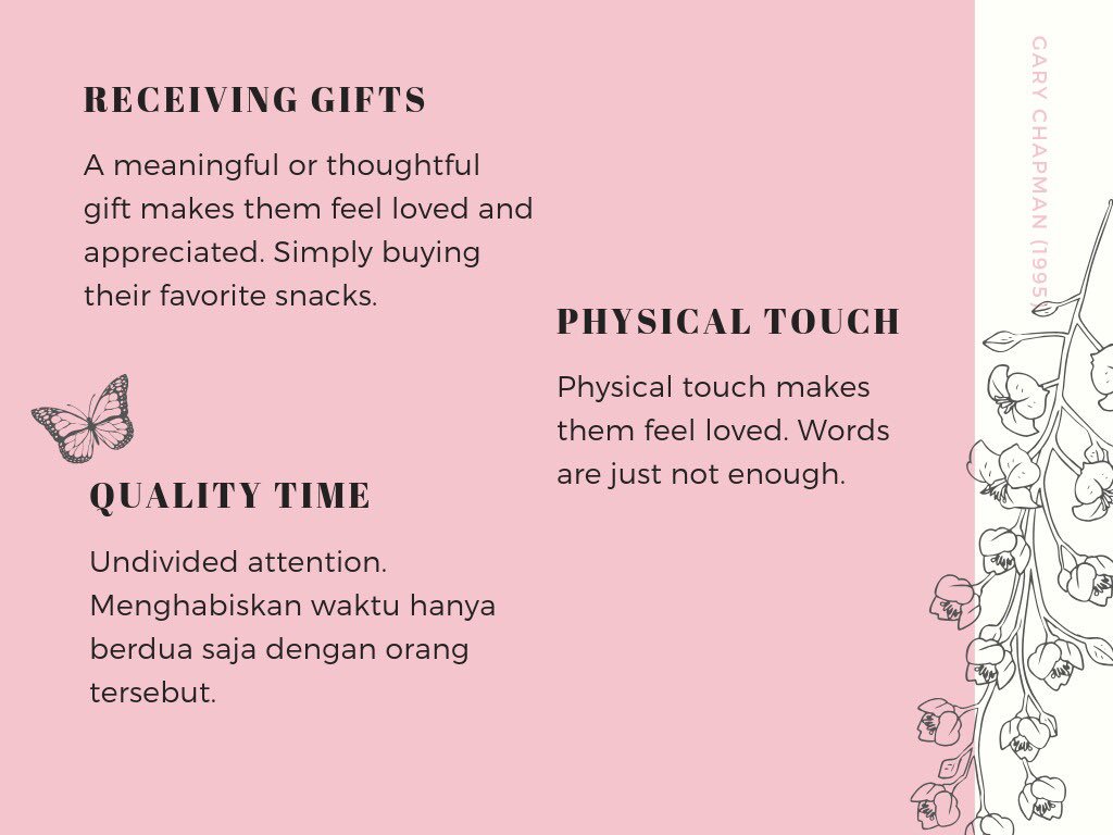 gardenchoo's tweet photo. LOVE LANGUAGE. Biasanya setiap orang beda2 sukanya diapain atau sukanya memberikan apa. Biasanya juga beda nih keduanya. Mine is giving quality time and receiving acts of service.

What’s yours? ❣️ https://t.co/HuSF7ZVaQp