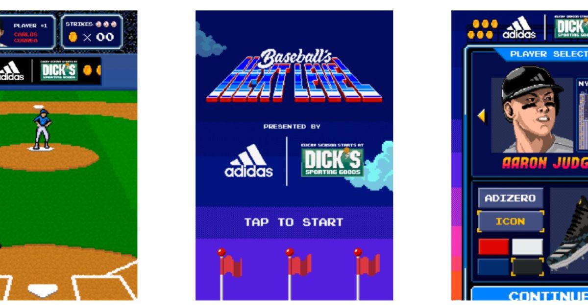 engadget's tweet photo. Adidas made a Snapchat game to drop limited, 8-bit-themed baseball cleats https://t.co/VZCyzUMakA https://t.co/uhj9w0ZuUc