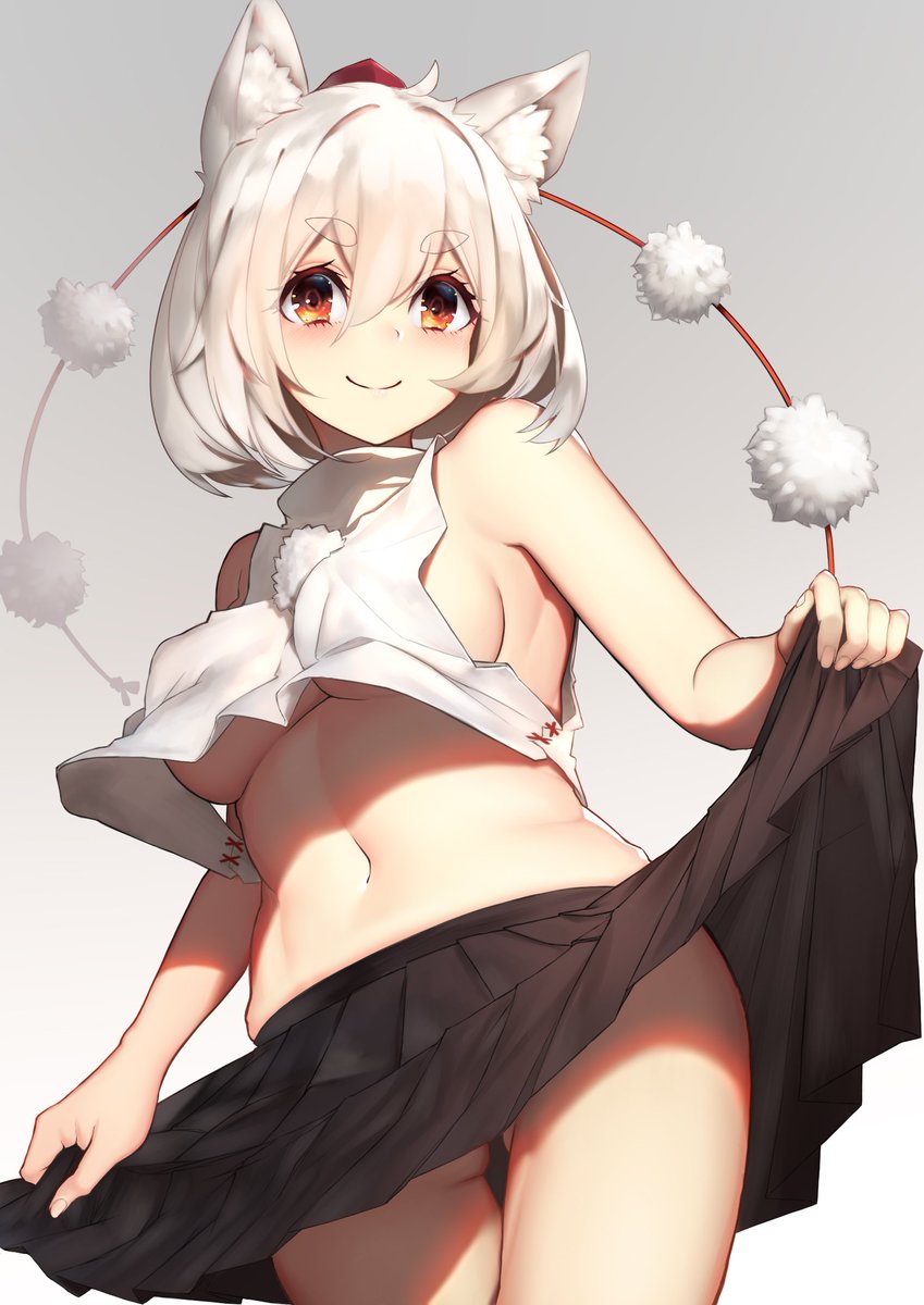 Twitter पर ばに茶 お仕事募集中 やたら得意気にギリギリを攻めてくる犬走椛 イラスト 東方