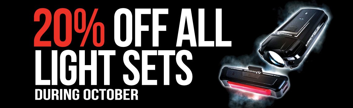 20% OFF all light sets this month only 
In-store and Online

Be safe and be seen