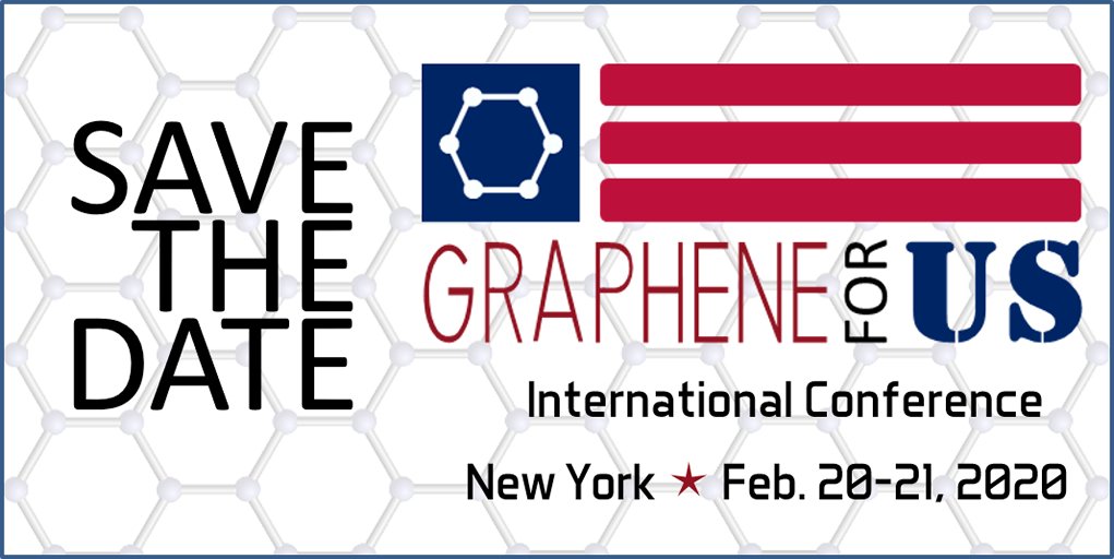 GrapheneforUS's tweet photo. Save the Date! 
@GrapheneforUS 2020 conference is happening in New York, USA in February 2020. More info: https://t.co/nQwH8B32cL https://t.co/Zg27aG7o2h