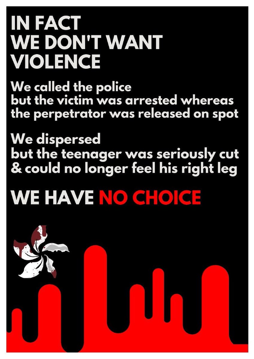 10standwihk's tweet photo. We don’t want violence. We have no choice.
#HongKongProstests #StandwithHK #lionbird https://t.co/OLF4Vsd1uO