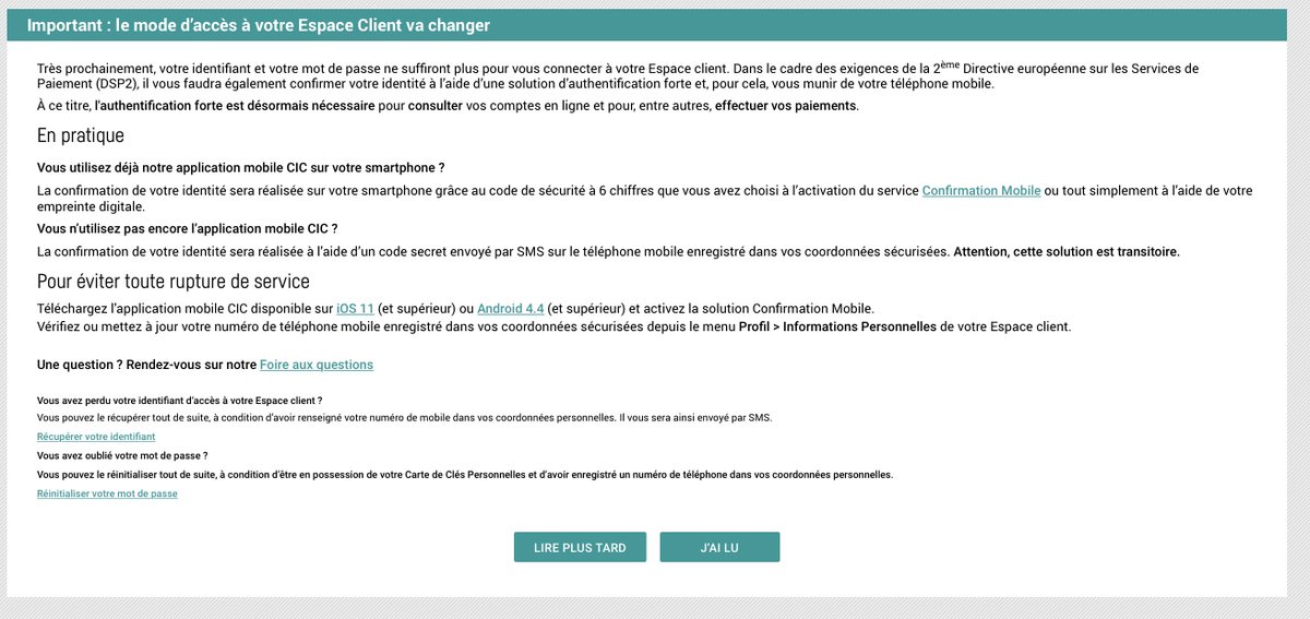 Sur un iPhone 5 de 2013, pas si vieux que ça, on ne peut pas installer l’application Mobile CIC. <a href="/cic/">CIC</a> quel est votre solution dans ce cas pour pouvoir continuer à consulter son compte en ligne ?