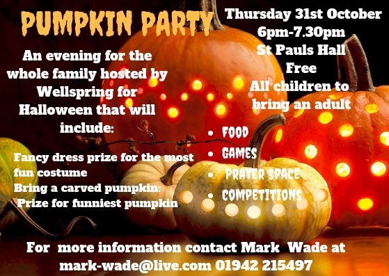 We are getting our plans ready for our pumpkin party on 31st Oct, come and join us. Bring a pumpkin come in costume, explore all the games, crafts, prayers space and fire.#buildingcommunity <a href="/StPaulsCEWigan/">St Paul's C.E. Wigan</a> <a href="/LighthouseWigan/">Lighthouse</a> <a href="/StjameswithstT/">St James</a> <a href="/Stpauls15/">ST Pauls Goose Green</a> <a href="/H1ghfield/">StMatthew</a> <a href="/TransformWigan/">Church Wigan</a>