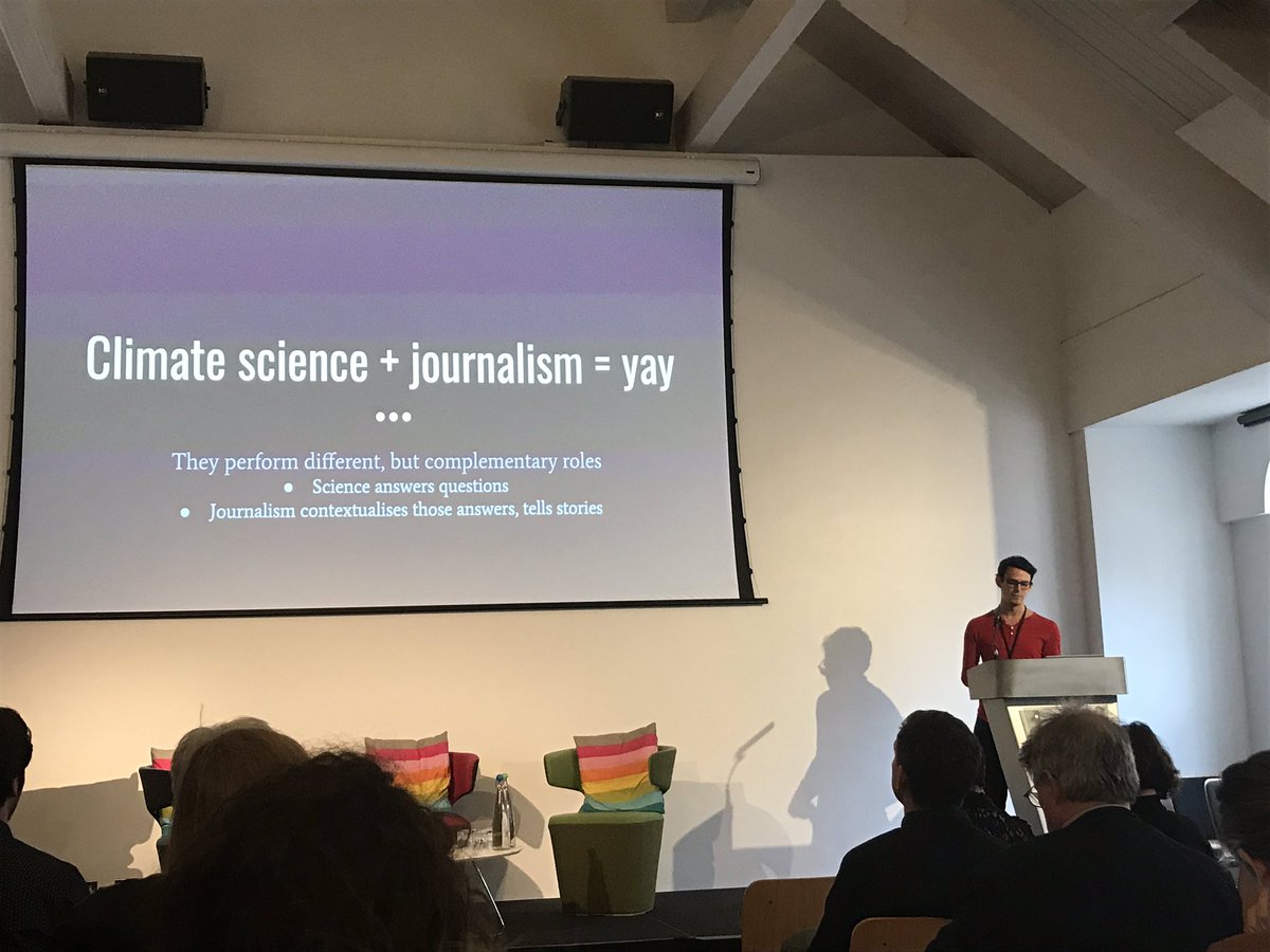 Hearing from <a href="/ClimateAdam/">Dr Adam Levy</a> at <a href="/ejcnet/">European Journalism Centre</a> #NISBHX sharing his experience of ’crossing the border’ between climate science (PhD in Atmospheric physics <a href="/UniofOxford/">University of Oxford</a>) and climate journalist (Climate Adam on You Tube: youtube.com/user/ClimateAd…