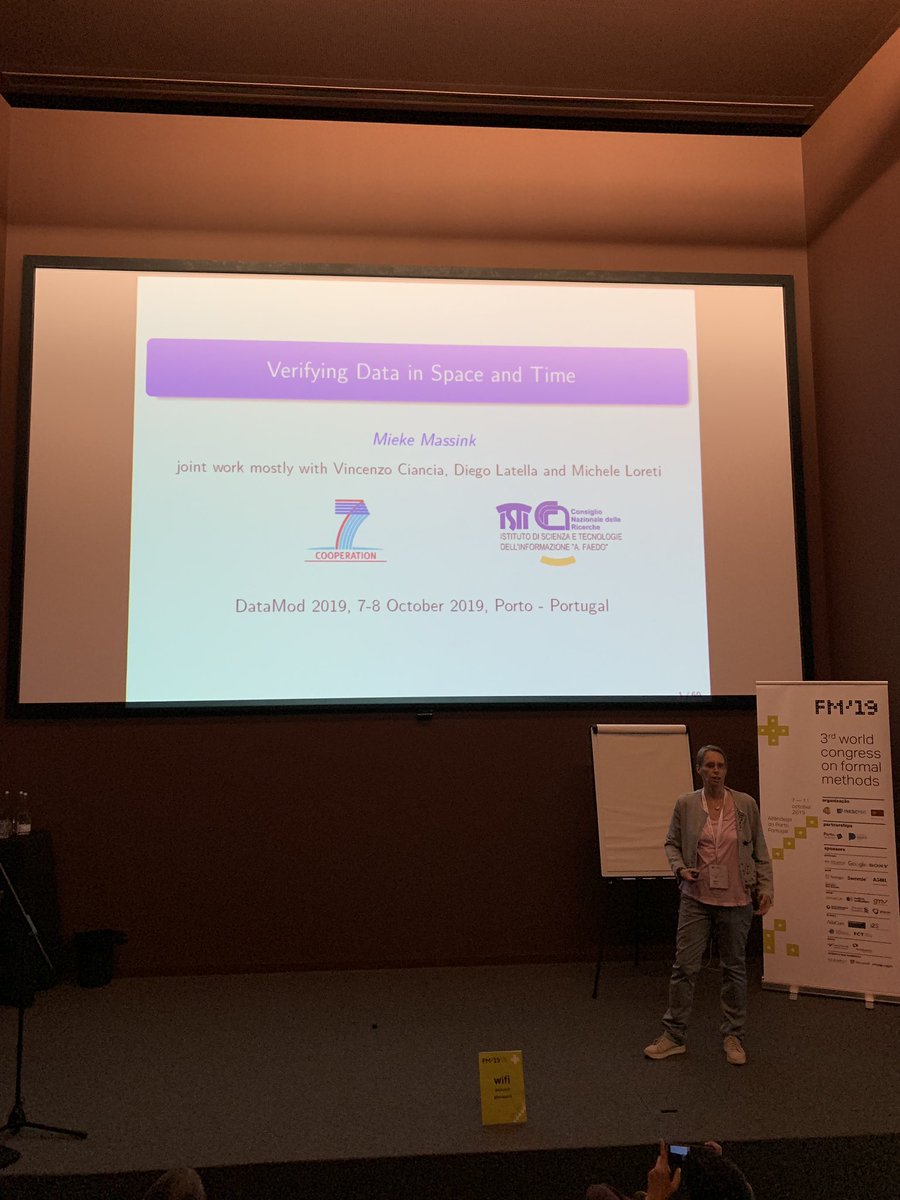 Data2ModelsBack's tweet image. #DataMod19 kicking off with Mieke Massink’s keynote on “Verifying Data in Space and Time” #CollectiveAdaptiveSystems
