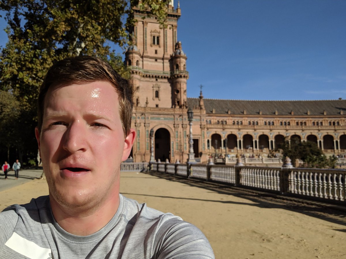 Exhausted picture of me running through Seville 