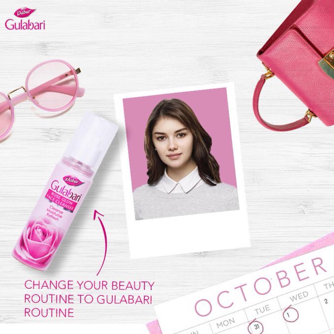 DaburIndia's tweet photo. Holiday season is here! Whether you're going on an out-of-town trip, or visiting your loved ones, or just staying home, #Dabur #Gulabari #10PMroutine is your must-have for easy cleansing to beat dirt, sweat and pollution!
#DaburGulabari #GulabariGirl #10pmGulabaritime https://t.co/ySfIUWycGd