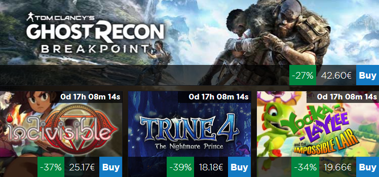 Available Today !! 

Ghost Recon Breakpoint ⭐⭐⭐
Indivisible ⭐⭐
Trine 4 ⭐⭐⭐
Yooka-Laylee impossible lair (DLC) ⭐⭐

ow.ly/3tFm50wEi5e