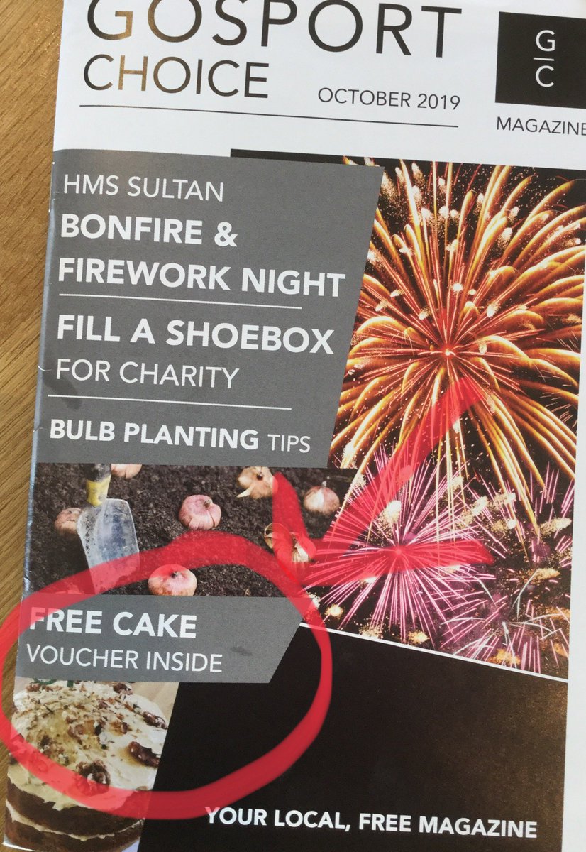 What could be better than a slice of homemade cake with your coffee? How about FREE cake?!

Bring in your voucher from Gosport Choice on Tuesdays and Wednesdays in October to claim yours!