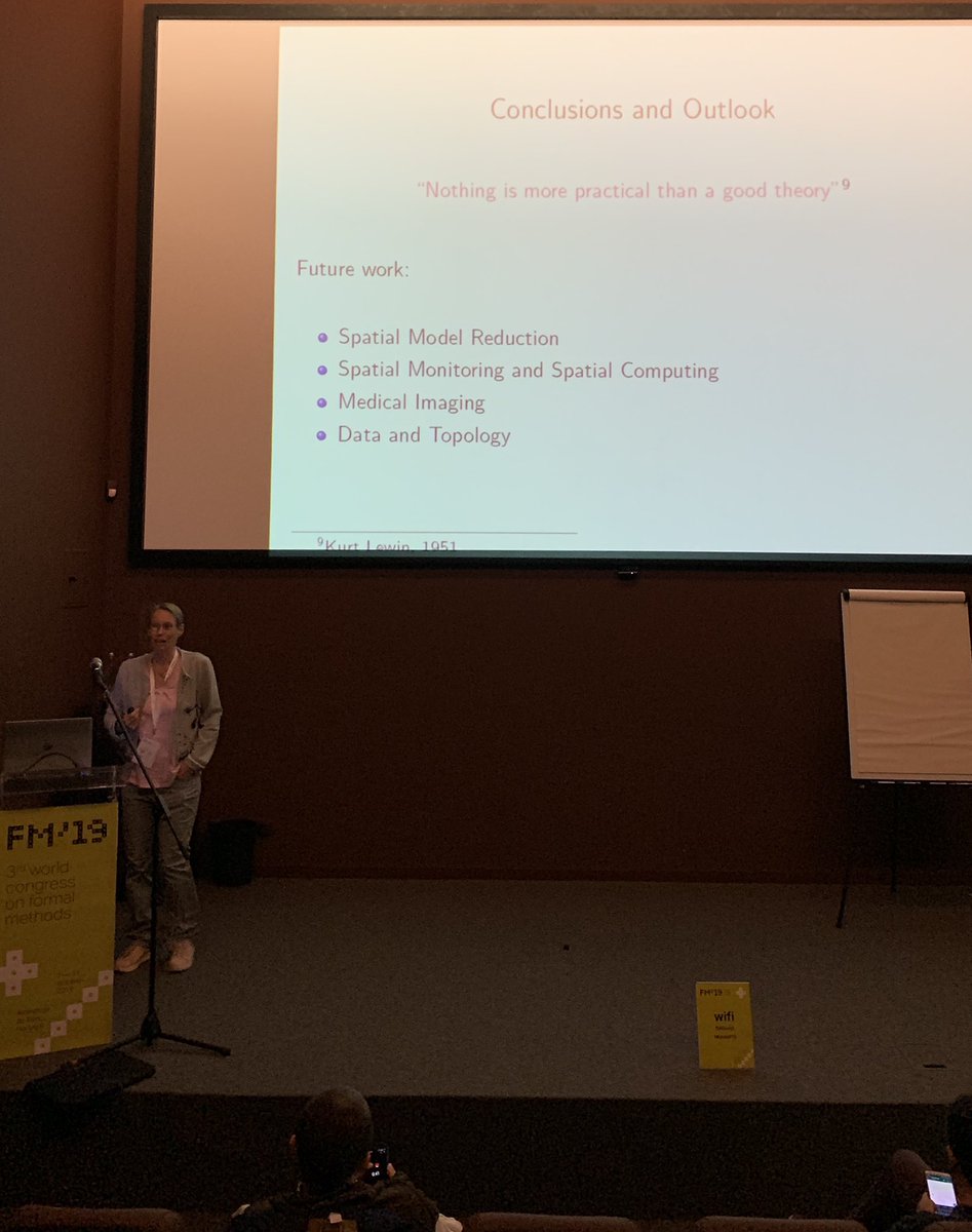 Data2ModelsBack's tweet image. Mieke Massink concluding her excellent #DataMod19 keynote with Kurt Lewin’s quote “Nothing is more practical than a good theory.” @formalmethods19 @FormalMtds #formalmethods19