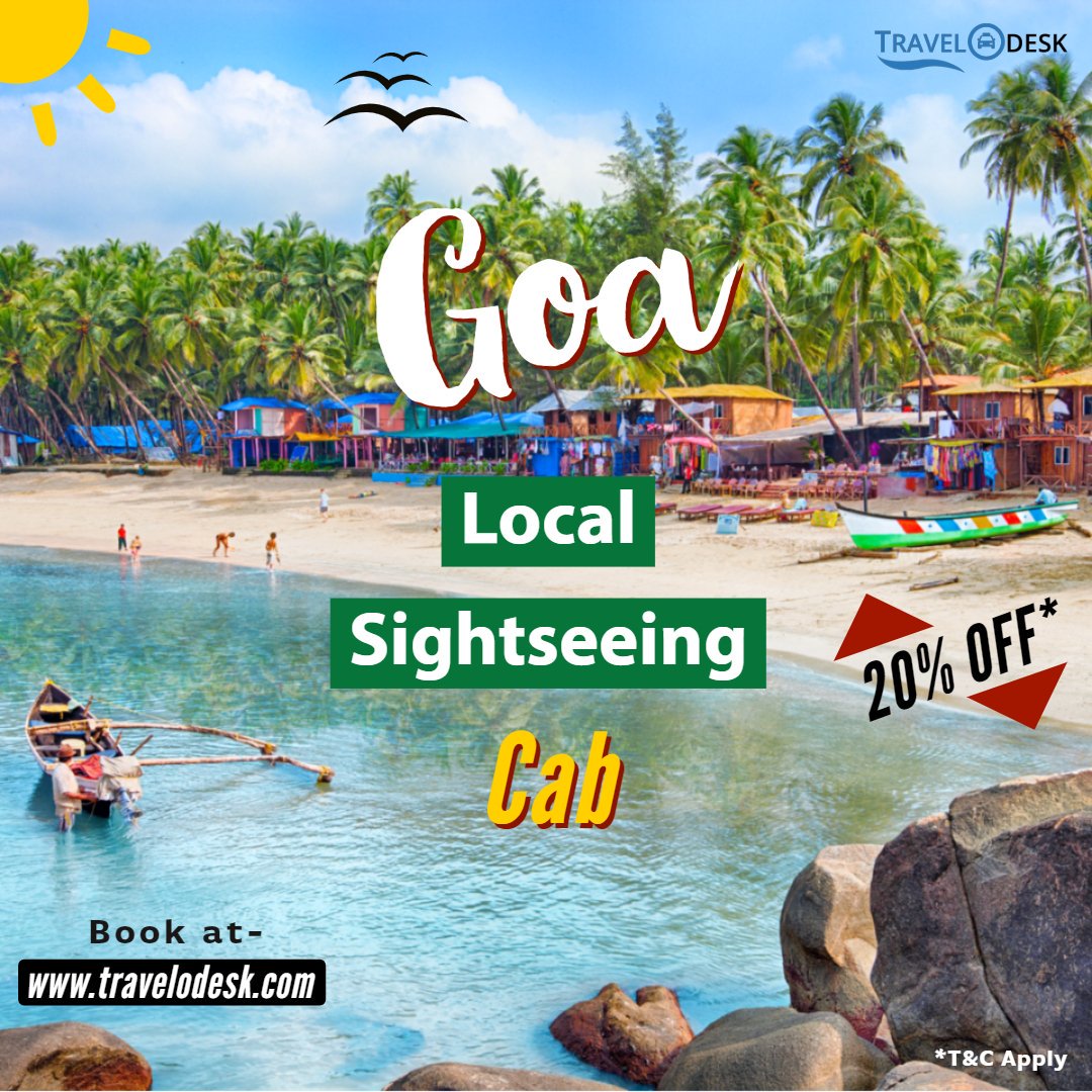 TravelODesk's tweet photo. Book #taxi for local sightseeing in North-South #Goa.
Cover tourist places and lively tropical beaches.
Easy Online Booking @ Up To 20% OFF.
• Knowledgeable Driver
• GPS-Enabled #Cab
• Fair Billing
#CabsinGoa #Calangute #Travelodesk
https://t.co/AL5x65zbBU https://t.co/LQlmxaVIOy