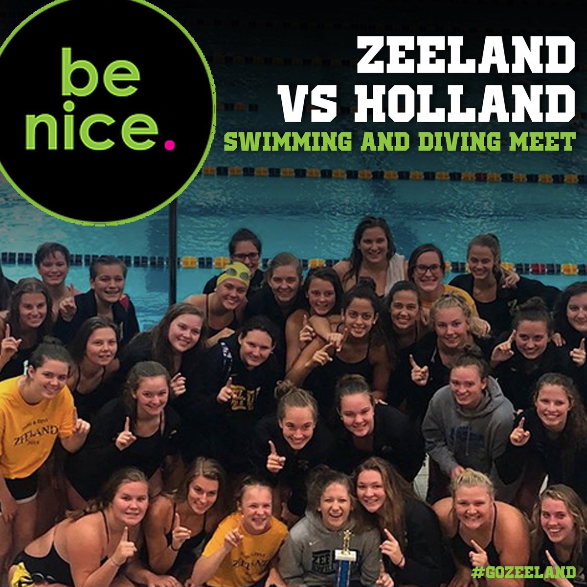 The Be Nice Swimming &amp; Diving Meet is tonight! #GoZeeland