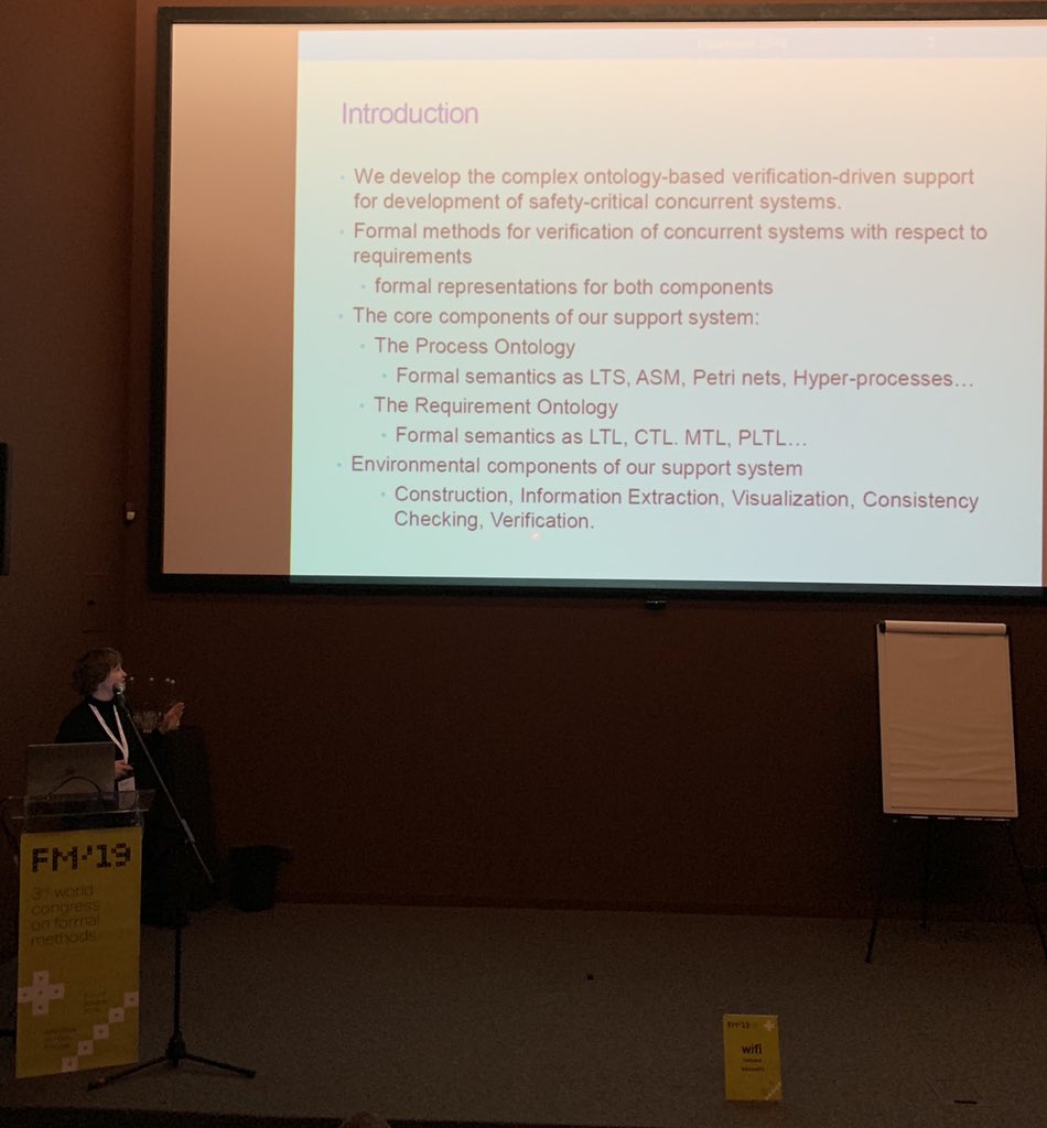 Data2ModelsBack's tweet image. Natalia Garanina presenting her #DataMod19 paper
“An #Ontology-based Approach to Support #FormalVerification of #ConcurrentSystems” - joint work with Igor Anureev, Elena Sidorova, Vladimir Zyubin and Sergei Gorlatch #formalmethods19