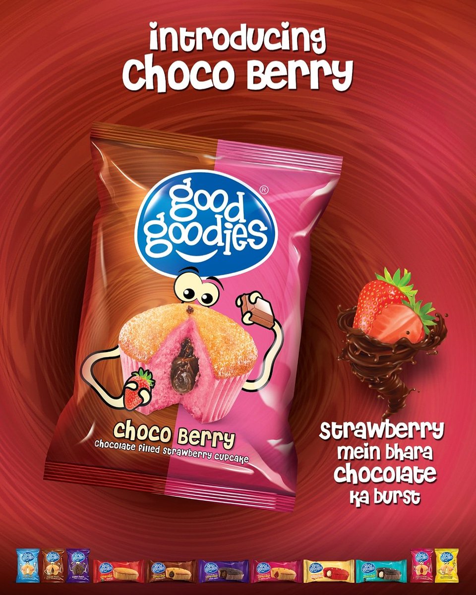 GoodGoodiesPk's tweet photo. New flavour just landed!😀
Super fruity, Super sweet - That’s what our Chocoberry is all about. Try out our amazing new flavour Chocoberry - chocolate filled strawberry cupcake today!😎
#newflavour #chocoberry #GoodGoodies https://t.co/Y4l18SebFf