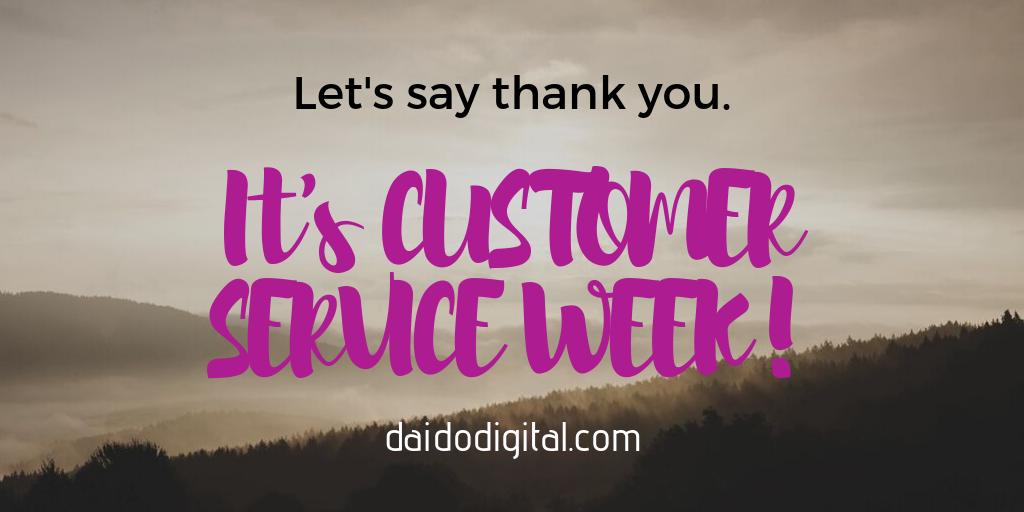 daidodigital's tweet photo. Let's take time to appreciate the people in the service industry this week.
#Customerserviceweek #Virtualassistant #VA #Customerservice https://t.co/11coqb3ZPZ