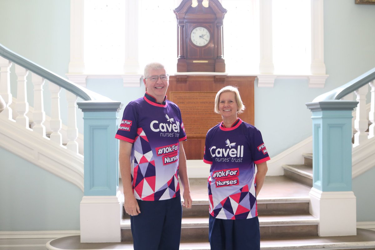 Adam @Brown182A and Helen <a href="/HelenFriend11/">Helen Friend</a> from the Corporate Nursing Team are getting ready to take part in Cavell's #10KforNurses walk on Wednesday!