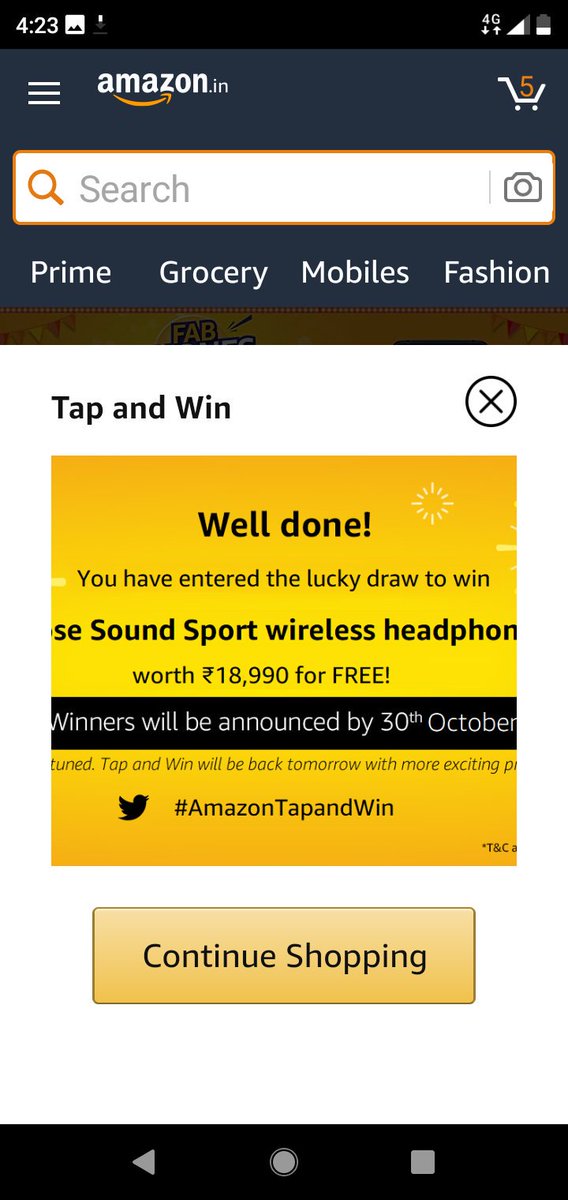 PPitlawar's tweet photo. #AmazonTapandWin https://t.co/I1PRWw9MDk