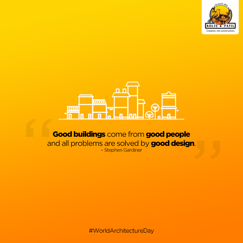 koltepatilltd's tweet photo. #Architects are outstanding people that solve design problems and make livable #FutureProofSpaces for generations to enjoy. Here’s wishing all architects a very Happy #WorldArchitectureDay.
#WorldArchitectureDay2019 #Architecture #KoltePatilDevelopers #KoltePatil #KPDL https://t.co/nnyakVfowI