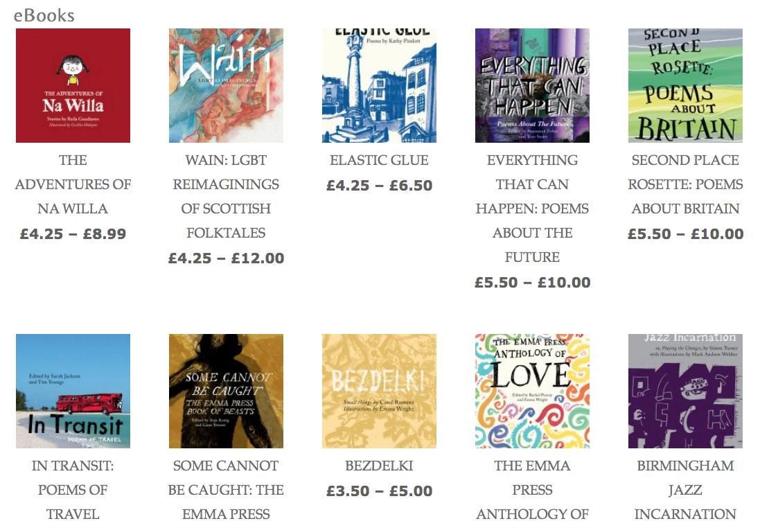 I've finally tidied my webshop and put the ebooks &amp; print editions under the same products! So now it's extremely easy to see which titles are available as ebooks. There are more on the way too – I'm working with <a href="/inpressbooks/">Inpress Books 📚</a> to get them all done. theemmapress.com/product-catego…