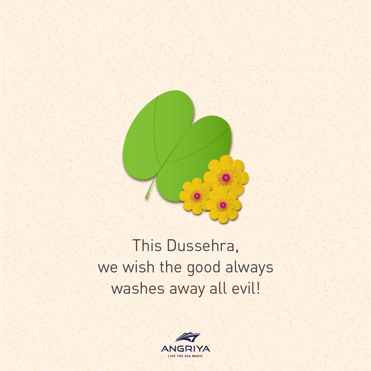 AngriyaCruises's tweet photo. We wish you empowering goodness that wins over all evil. 
A very #HappyDussehra to you all.

#AngriyaCruise #FestivalPost #voyage #cruise #domesticcruiseliner #Dussehra2019 #festival https://t.co/wL6lc1ix9S