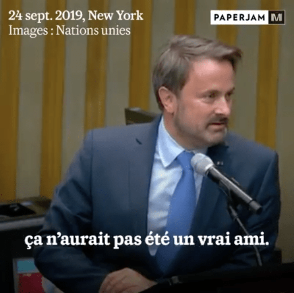 Le Premier ministre luxembourgeois Xavier BETTEL a tenu un discours très remarqué aux Nations unies sur l’homophobie, qui fera date pour les droits des personnes LGBTI. (Par Alexandre) homobus.com/blog/le-premie…