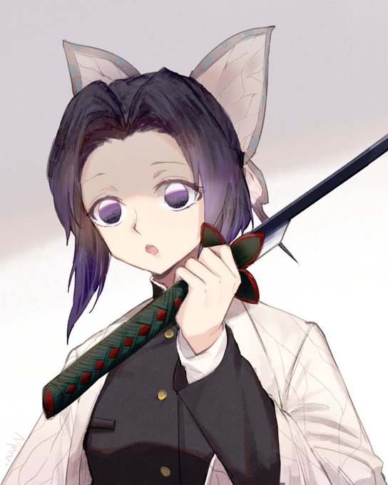 蜻蜓Vchan(Commission open)さんがTwitterに投稿した胡蝶しのぶ(鬼滅の刃)のイラスト。