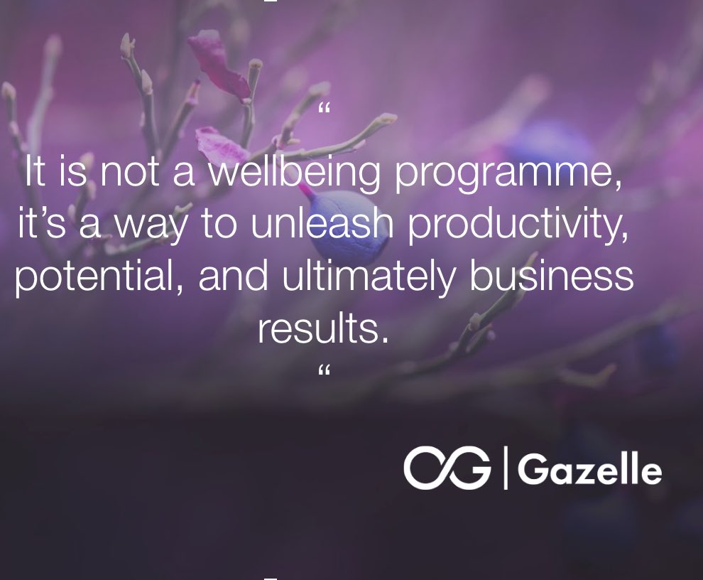 We’ve been soft launching our new #digital #personalisedwellbeing #programme & are excited to share some #insights with you. Follow @GazellePtnrs for updates #leadership #supercharged #performance #productivity #businessresults #3p #functionalmedicine #lifestylemedicine