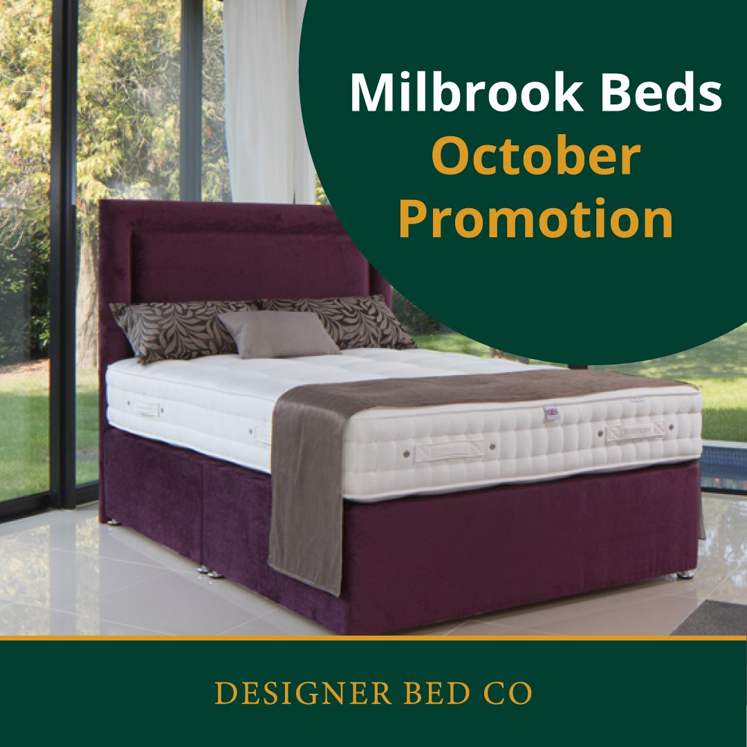 DesignerBedCo's tweet photo. Pop in store to take advantage of Millbrook Beds October promotion! 

✅ Discounts apply to ALL mattresses and divan sets.
✅ 5'0 Beds are the price of 4'6 
✅ 6'0 Beds are the price of 5'0 

https://t.co/9rV3IHWMrO https://t.co/RJRVcnmAxW