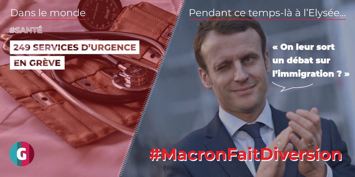 GenerationsMvt's tweet photo. Les personnels d’urgence le font savoir depuis plusieurs mois, ils n’en peuvent plus. Alors que les services d’urgence demandent plus d’attention et plus d’investissements, Macron organise un débat sur l’#Immigration à l’@AssembleeNat . #MacronFaitDiversion https://t.co/G0SuMBWfTg