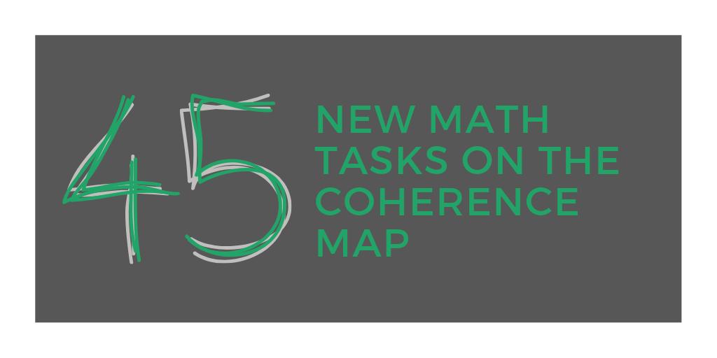 The Coherence Map now has 45 NEW math tasks linked within it. One of our most popular tools just got better! bit.ly/2pFhwNN #mathchat #coreadvocates #mathcoach