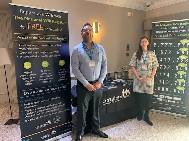 UKWillRegister's tweet photo. We're at the @WillSociety conference. Pop over to our stand to learn more about the benefits of Will Registration, our partnership with The Society of Will Writers and enter our 'Guess the Number of Wills on The National Will Register' competition!
#FindAWill #SWWCon19 https://t.co/h4png8kJV9