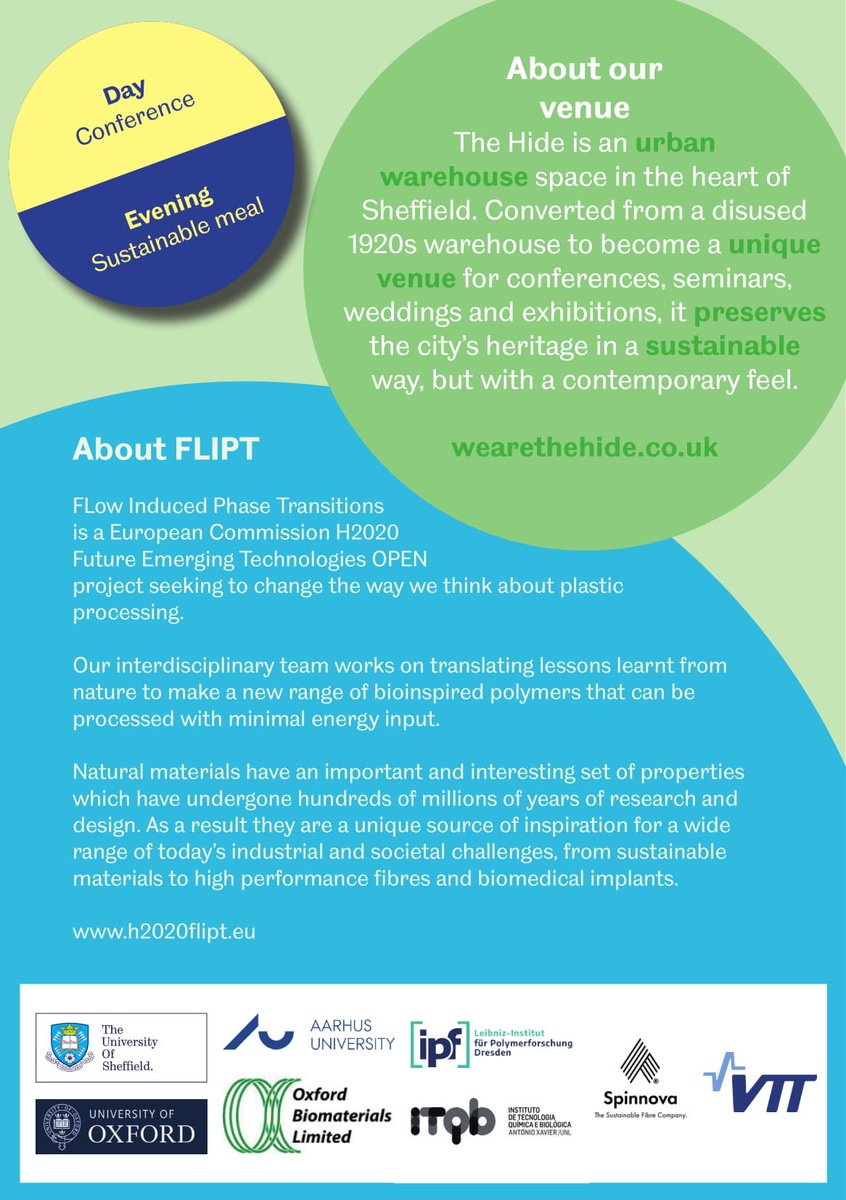 Free on the 23rd Oct? Attend our Industrial Meeting on how we can improve the sustainability of plastic processing by taking inspiration from nature. Free to attend and a great chance to meet like-minded professionals