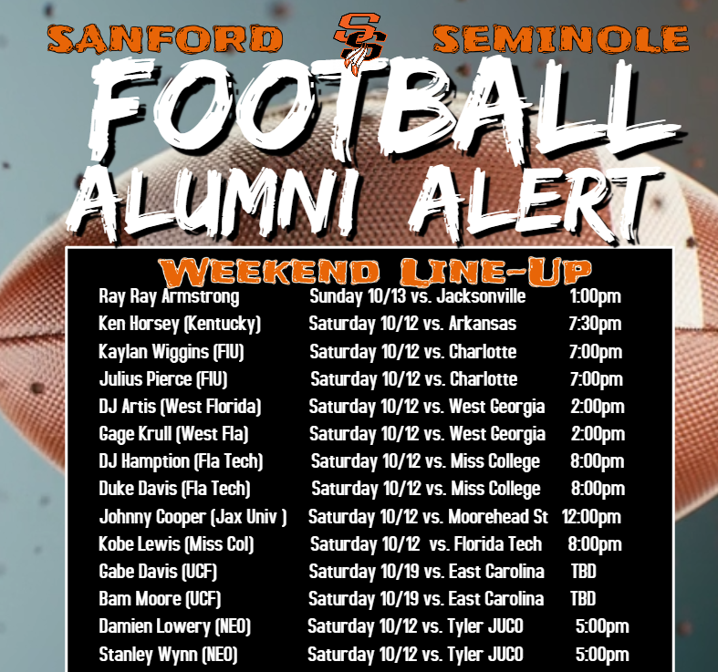 SHS Football Alumni Line-Up <a href="/Work_Horse68/">Kenneth Horsey</a> <a href="/JRod3510/">JordanRodriguez Ed. D</a> <a href="/DjHamptonJr/">DJ Hampton</a> @33wayss <a href="/JRod3510/">JordanRodriguez Ed. D</a> <a href="/boom_king26/">ray ray armstrong</a> <a href="/B1GJuice/">Julius Pierce</a> <a href="/WigginsKaylan/">Kaylan Wiggins</a> @DavisGB1 <a href="/DukeDavis51/">BIG LOCK..</a> @NolesFootball_ <a href="/NolesBoosters/">Seminole High School Boosters, Sanford</a> <a href="/Kobe_Lewis1/">Kobe</a> <a href="/DamienLowery95/">Damiaaa🗣</a>