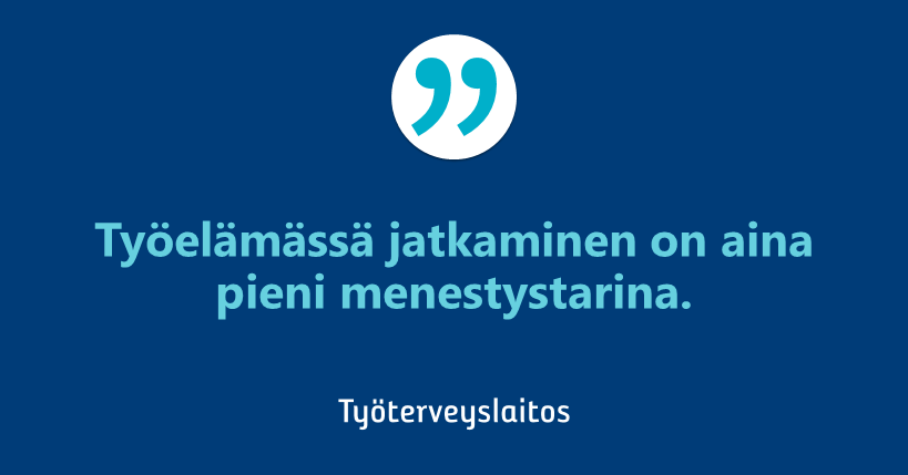 tyoterveys's tweet photo. ”Harva meistä on sataprosenttisen työkykyinen tai työkyvytön. Yleensä olemme jotain siltä väliltä. Ja vaikka ihminen olisi työkyvytön johonkin tehtävään, hän voi olla täysin työkykyinen toiseen tehtävään.”

Lue lisää: https://t.co/3GfhQHGVJo

#hallitusohjelma #työllisyys #työkyky https://t.co/g1O3lugciT